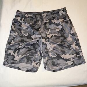 Tek Gear Men's Camo Athletic Shorts - Size Large - Gray - Gym Workout Excellent